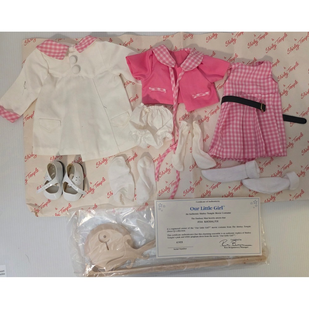 Danbury Mint Shirley Temple Doll Outfit Pink White Fair A1928 Our Little Girl